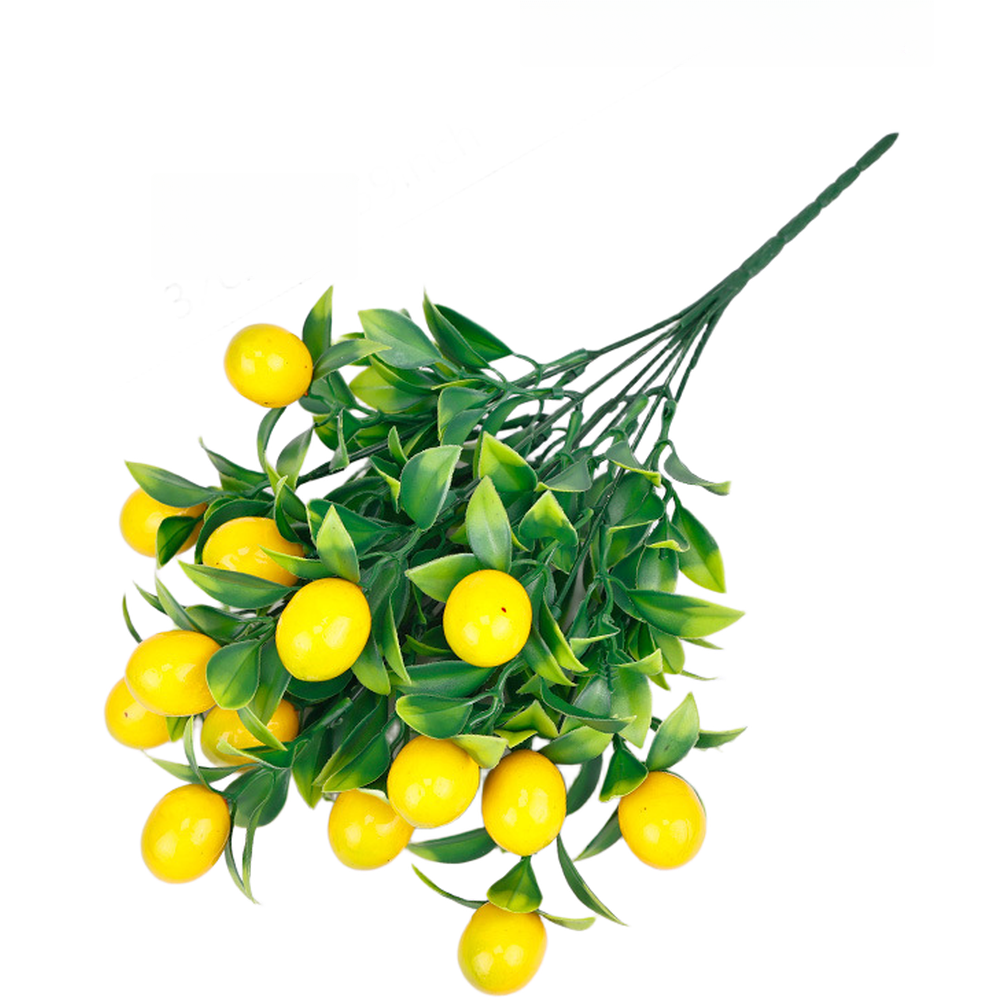 Faux Fruit Plant Plastic 32cm Height 7 Prong Design for Wedding For Hotel Decor