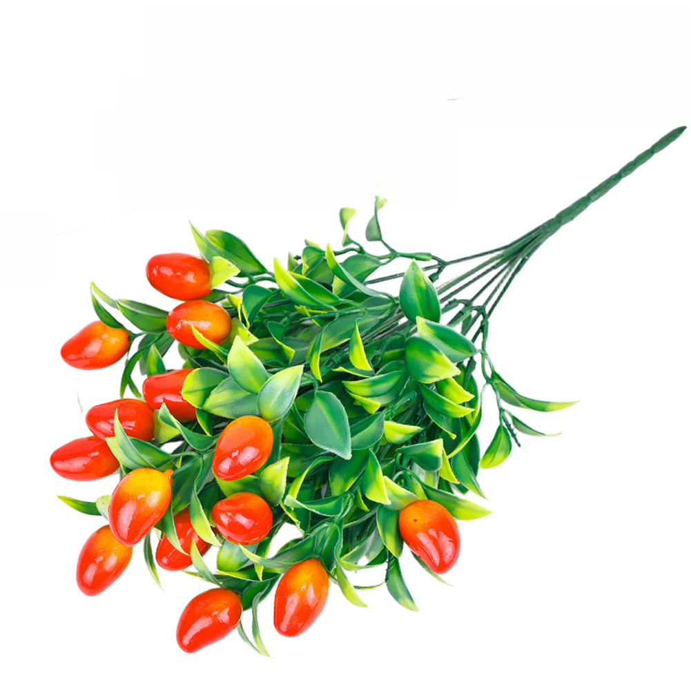 Plastic Faux Fruit Artificial Plant with 7 Prongs for Wedding Reception Decor