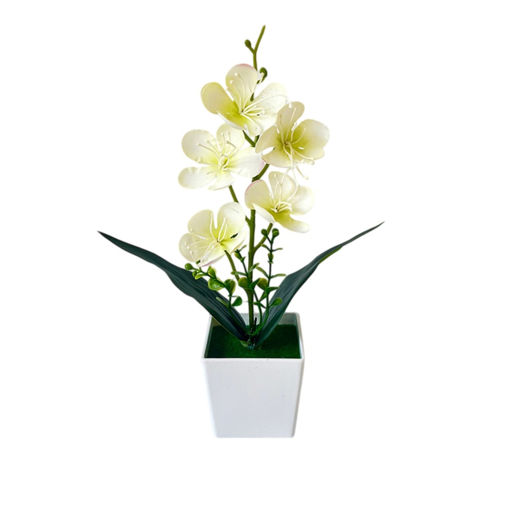 Synthetic Phalaenopsis Orchid in Ceramic Style Pot for Interior Design