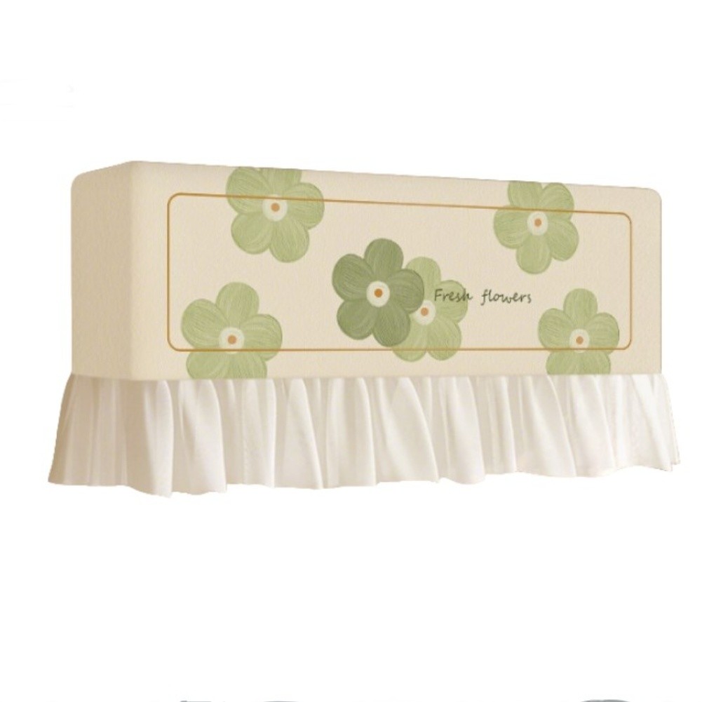Full Coverage Wall AC Cover Polyester Fabric No Drill Installation Washable
