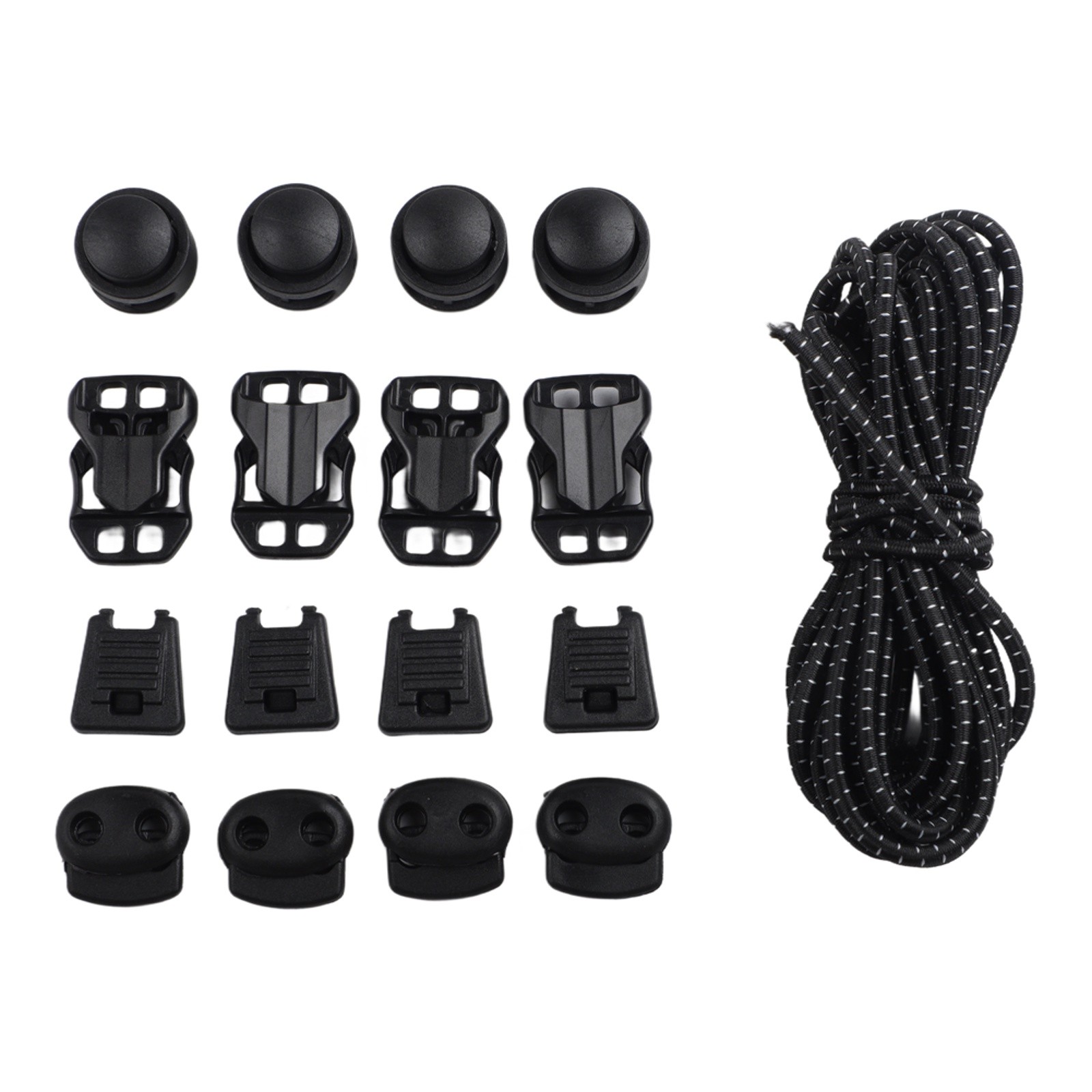 Backpack Elastic Expansion Strap 17pcs DIY Adjustable Buckle Set for Hiking