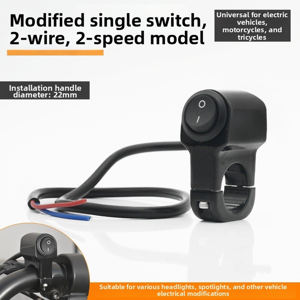 High Low Beam Spotlight Switch for 22mm Motorcycle Handlebars Waterproof
