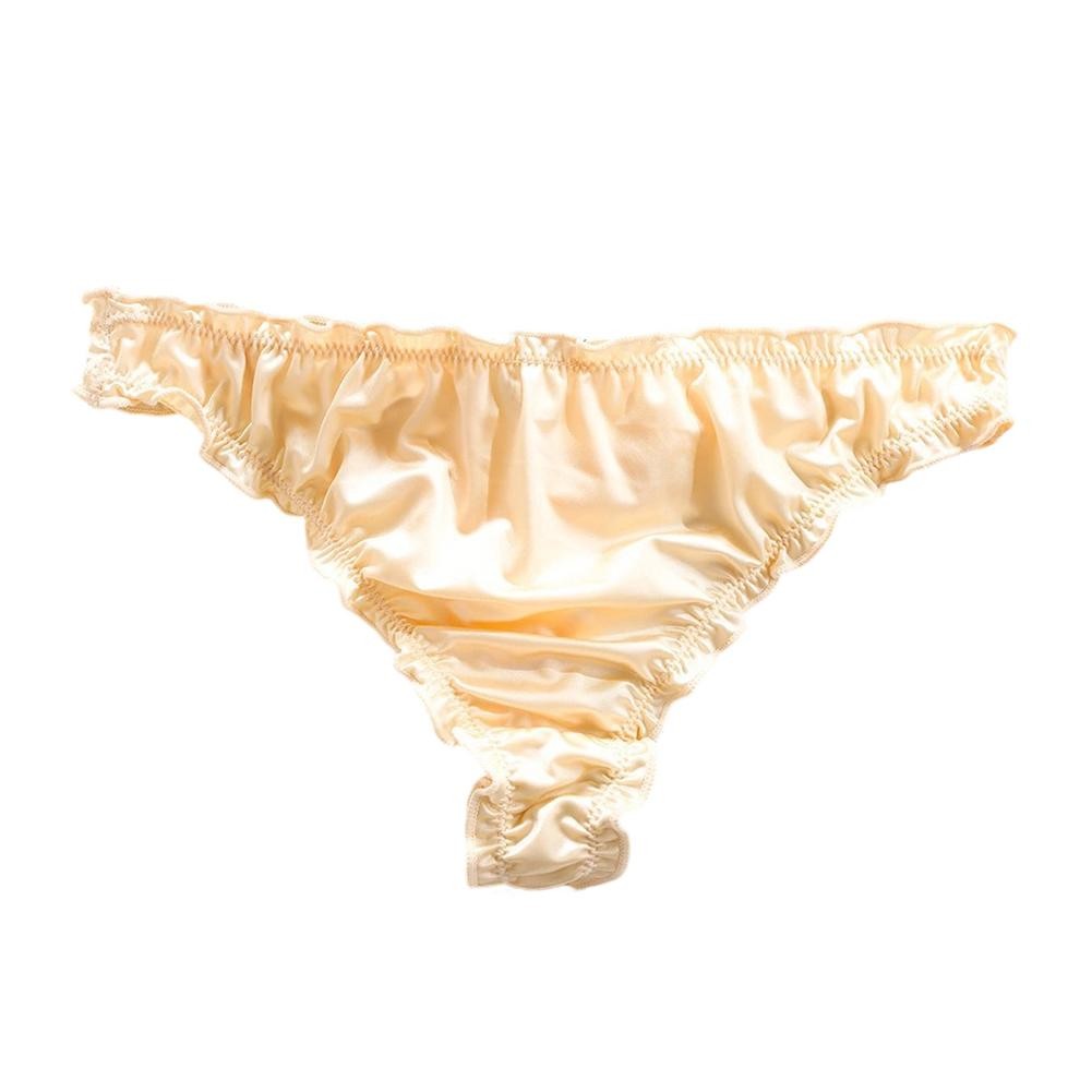 Seamless Satin Briefs Ice Silk Low Waist Solid Color Women’s Underwear