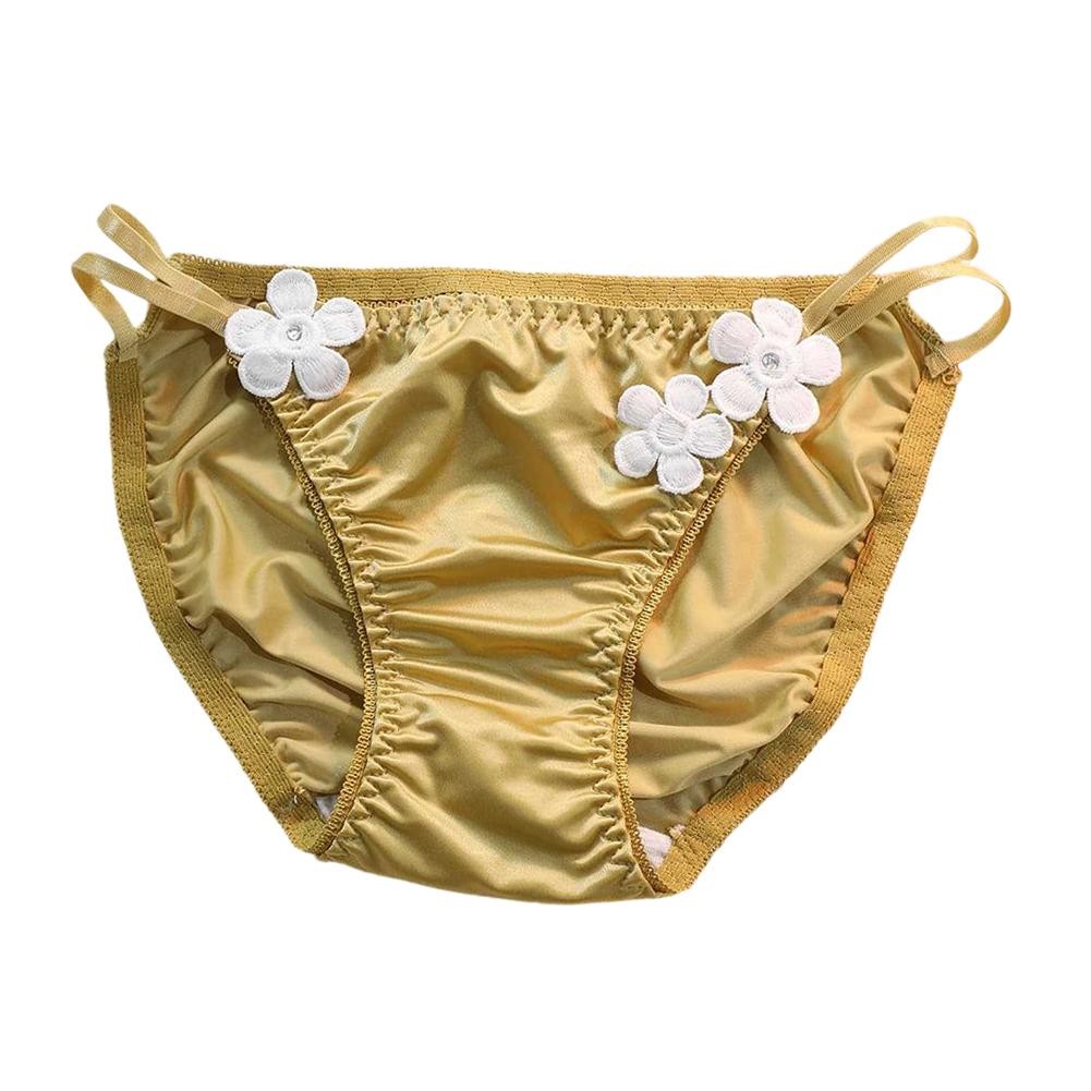 Women’s Low Waist Solid Satin Briefs for Daily Wear Breathable Comfort