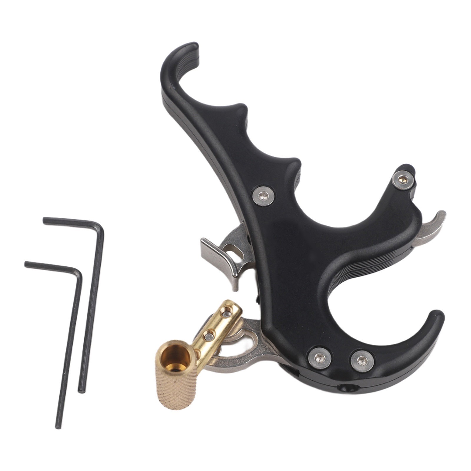 Aluminum Alloy Four Finger Compound Bow Release Device Adjustable Trigger Aid