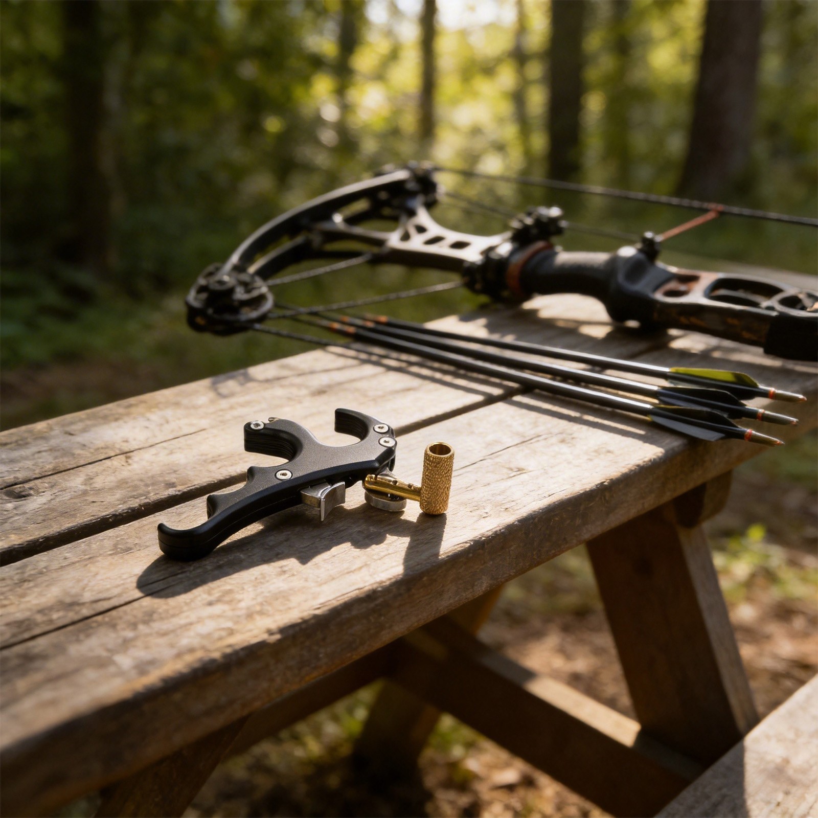 Aluminum Alloy Four Finger Compound Bow Release Device Adjustable Trigger Aid