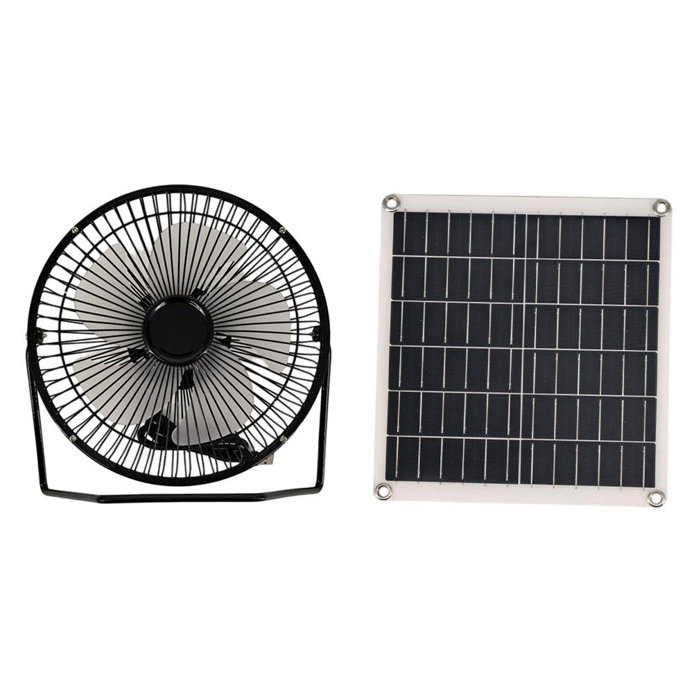 Outdoor Activities Portable Solar Fan 8 Inch Fan Blade Dual Power Source