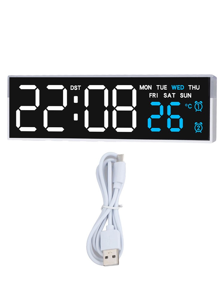 LED Night Light Clock with Soft Glow and Adjustable Brightness for Bedroom Use