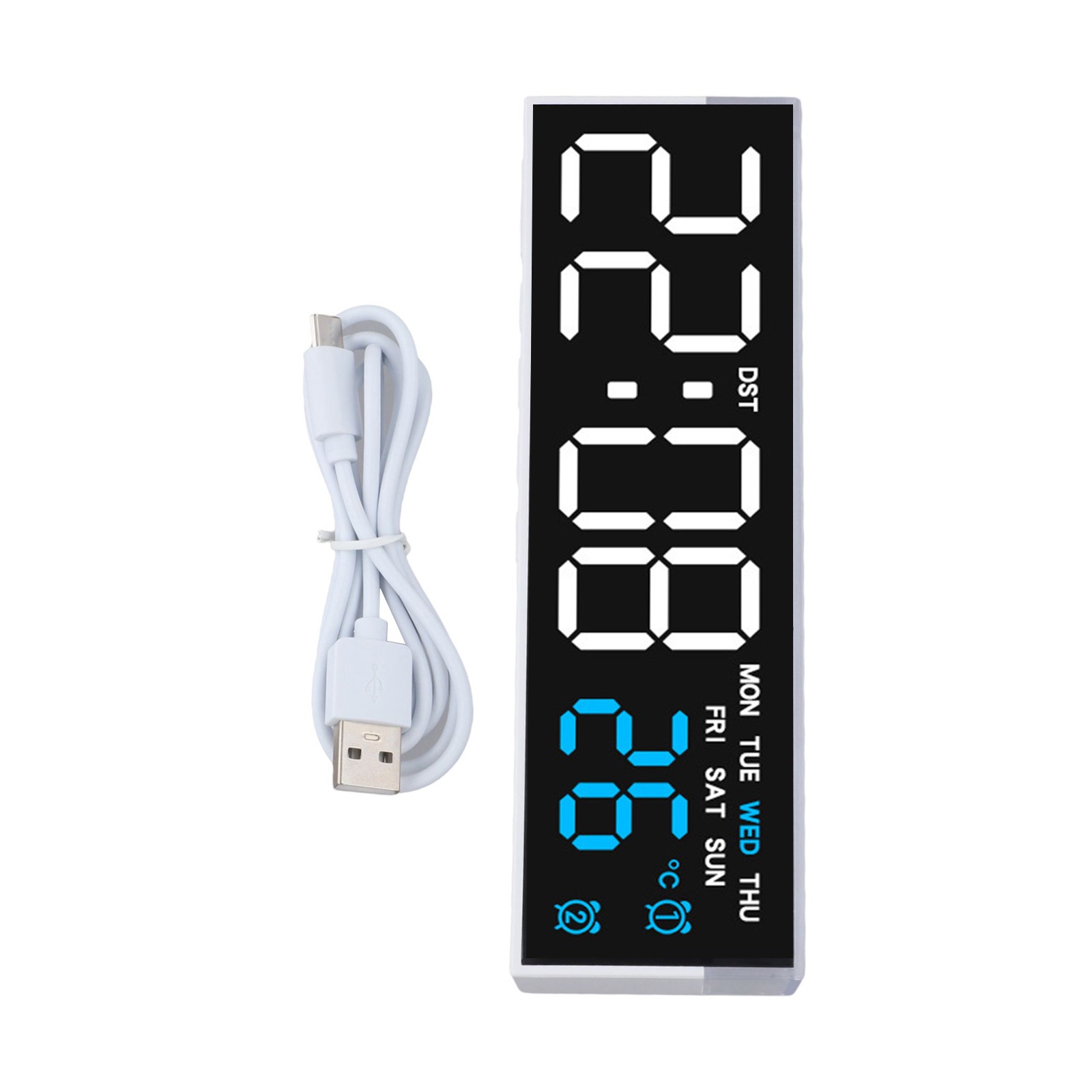LED Electronic Night Clock with Ambient Light and Temperature for toggle Feature