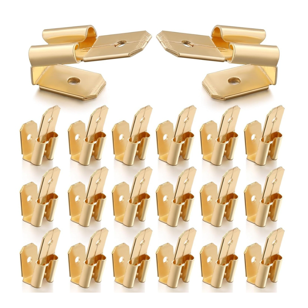 Quick Disconnect Dual Spade Electrical Terminals 25PCS Crimp Connectors