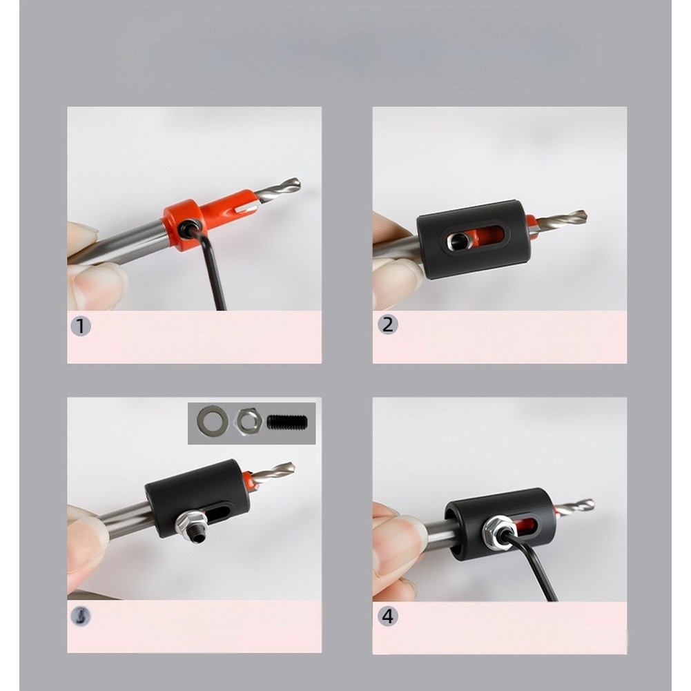 8mm and 10mm Countersink Step Drill Bits with Depth Stop Ring for Wood Drilling