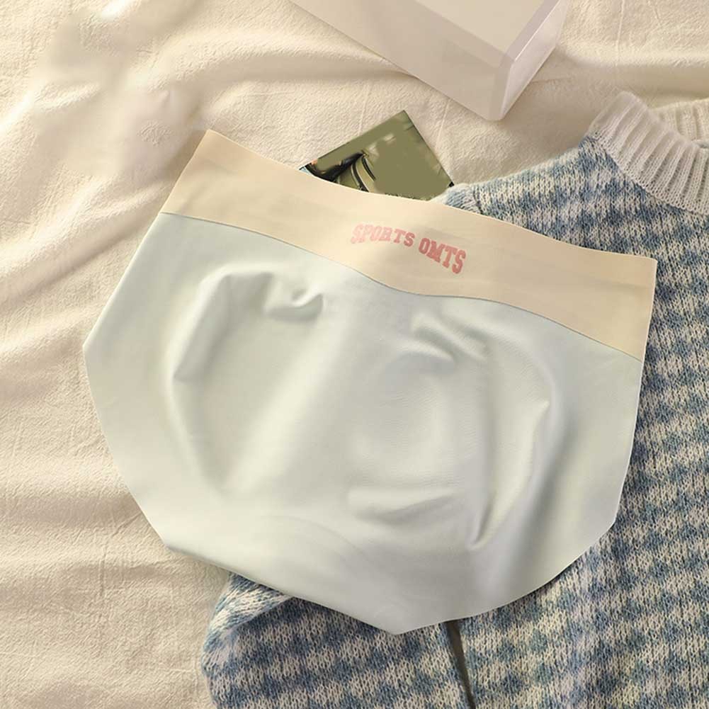 Ladies Ice Silk Polyester Underwear Mid Waist Seamless Regular Fit All Year Use