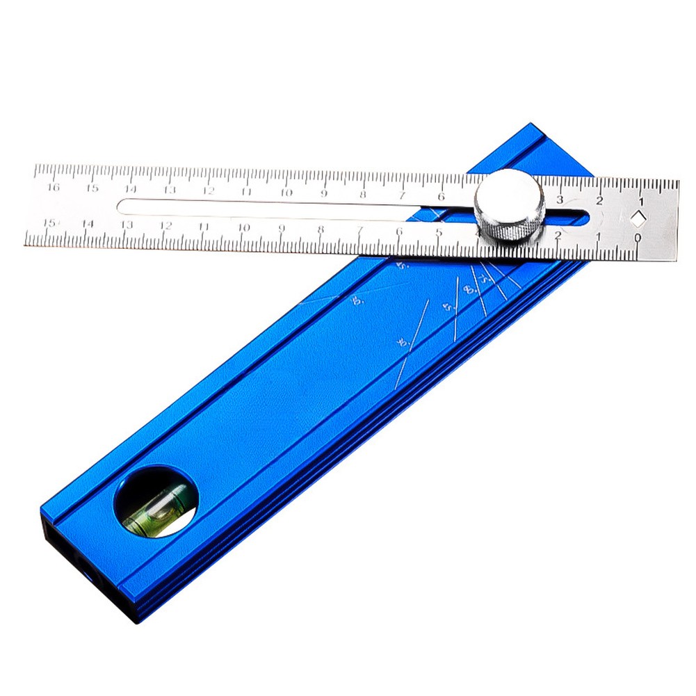 Aluminum Alloy Adjustable Protractor Ruler 6.57 in with Sturdy Lock Mechanism