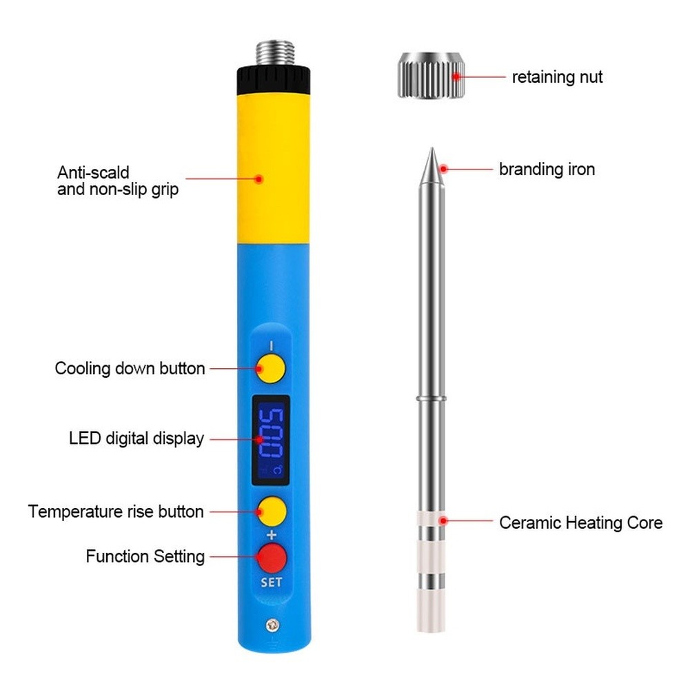 Type C PD/QC Compatible 65W Soldering Iron with LED Temperature Display