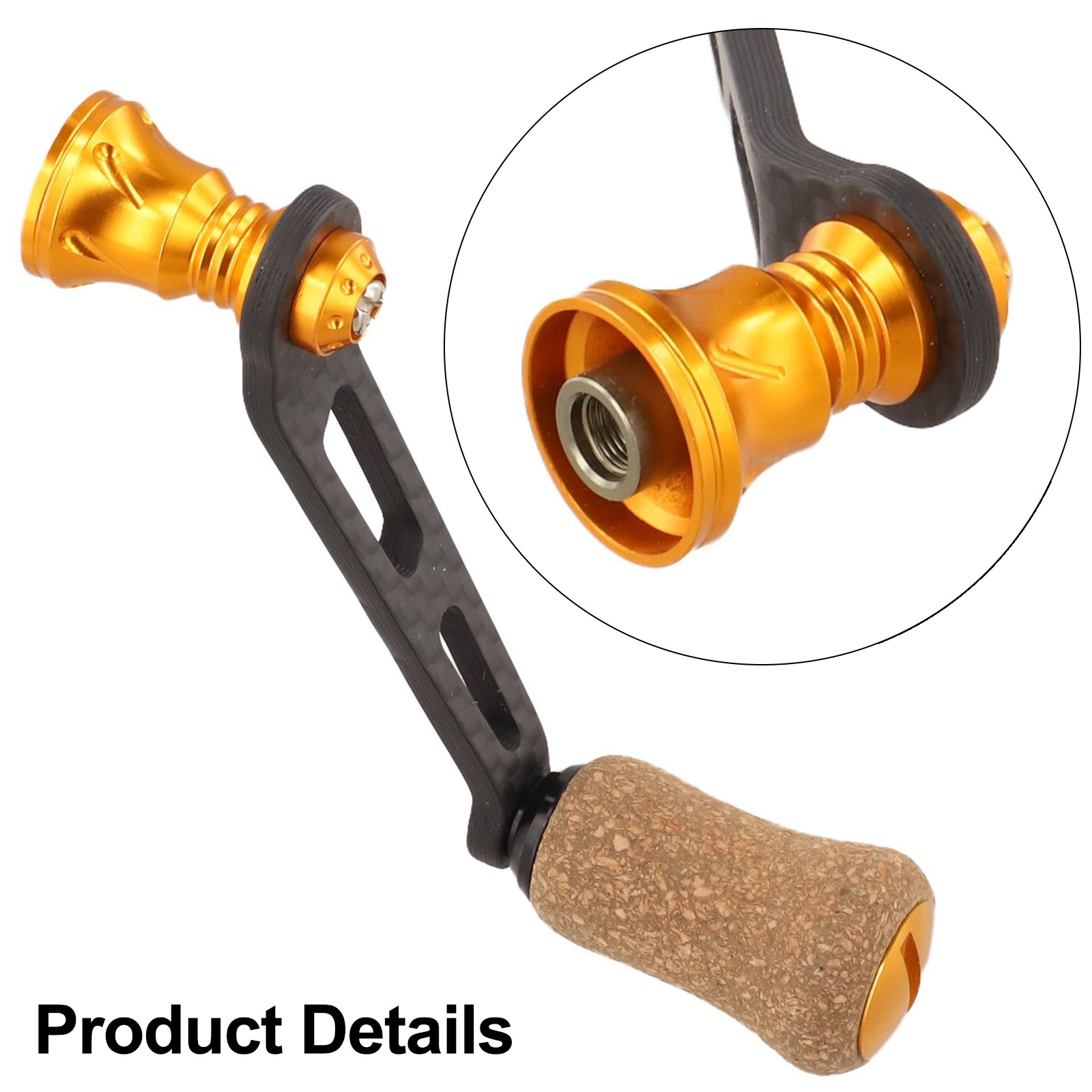 Reel Upgrade Rubber Cork Handle 70MM Knob Carbon Fibre Material Lightweight 21g