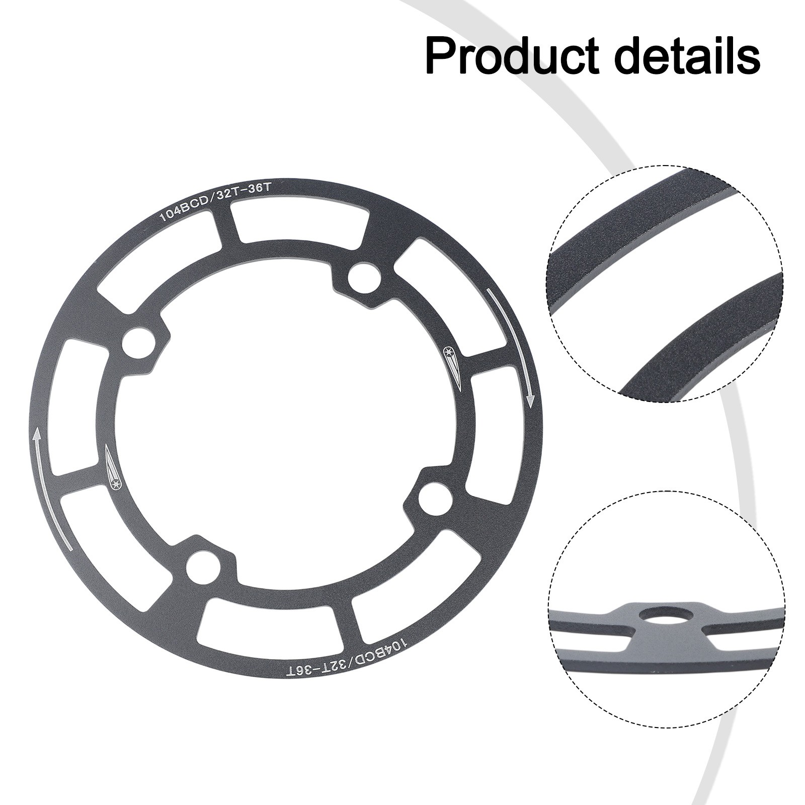 104BCD Chainring Protector for Mountain Bikes with Oil Resistant Coating