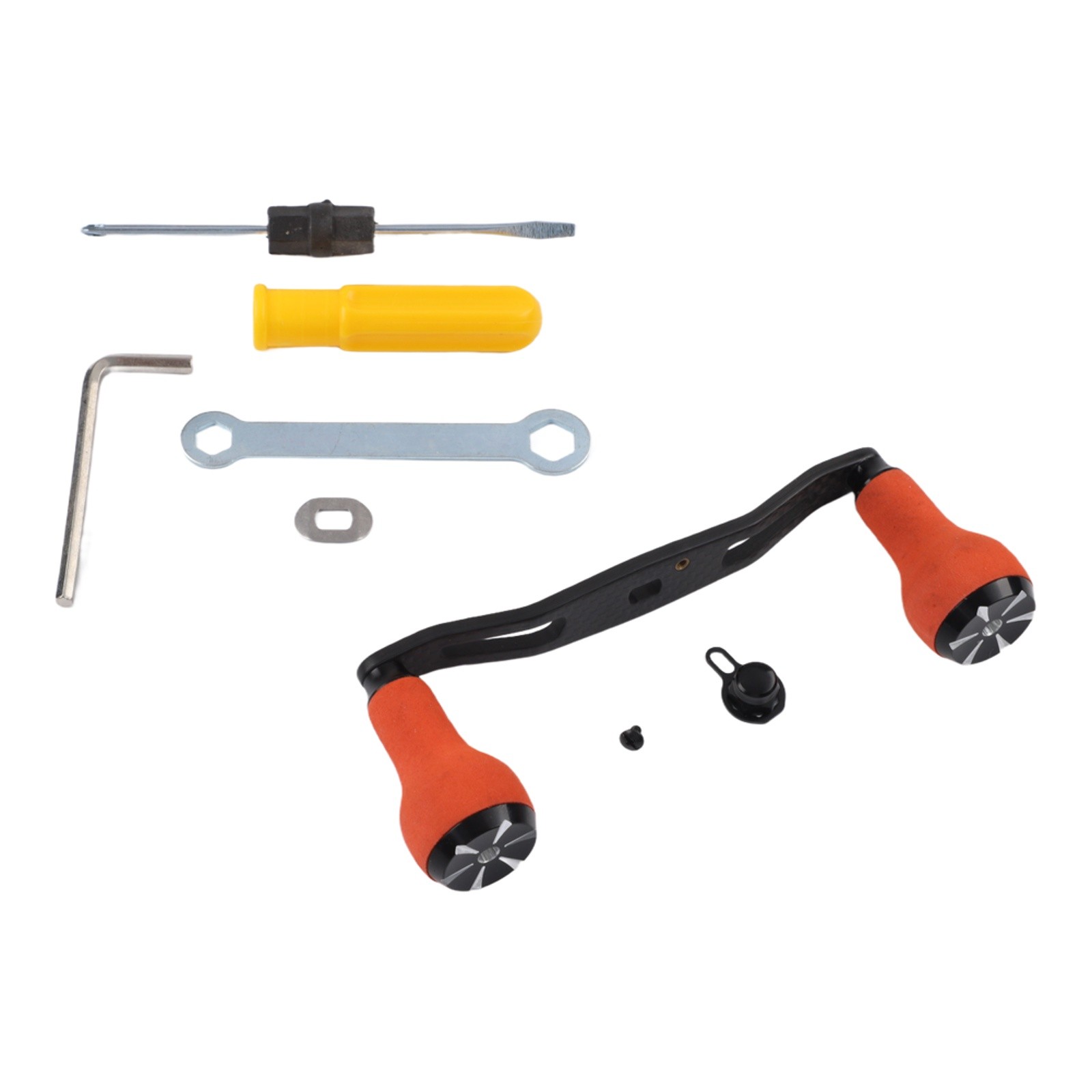Double Rocker Arm 130mm Carbon + Rubber Cork/EVA for DAIWA For ABU Reels