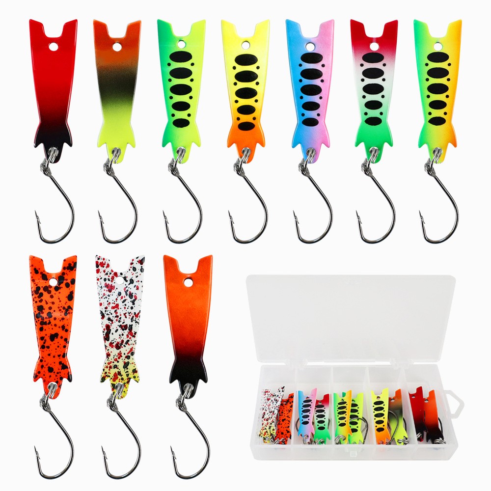 Zinc Alloy Spoon Lure 10pcs 9.6cm for Trout Carp For freshwater Angling