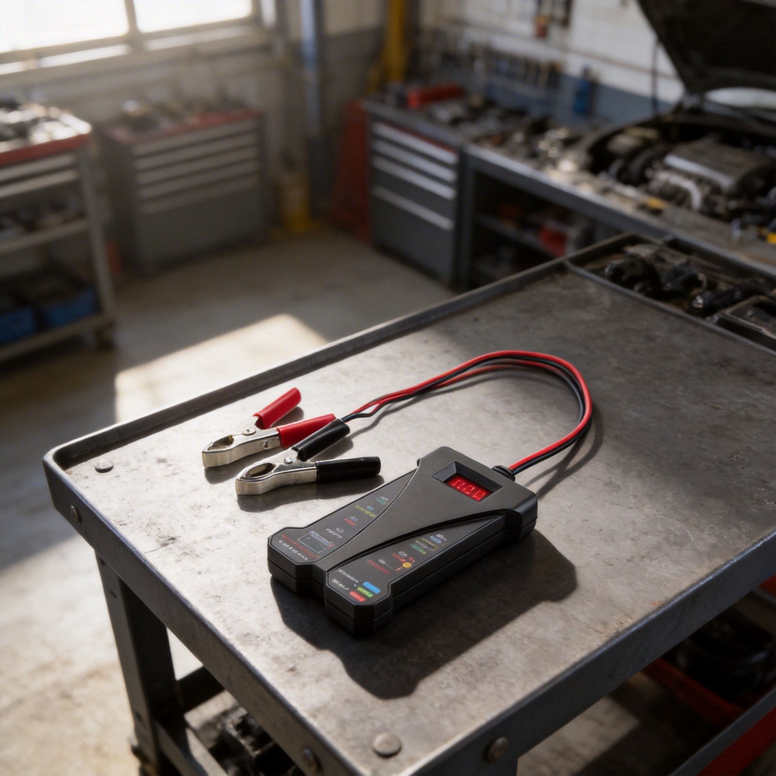 Digital Car Battery Tester 12V Load Tester with Voltmeter and Alternator Status