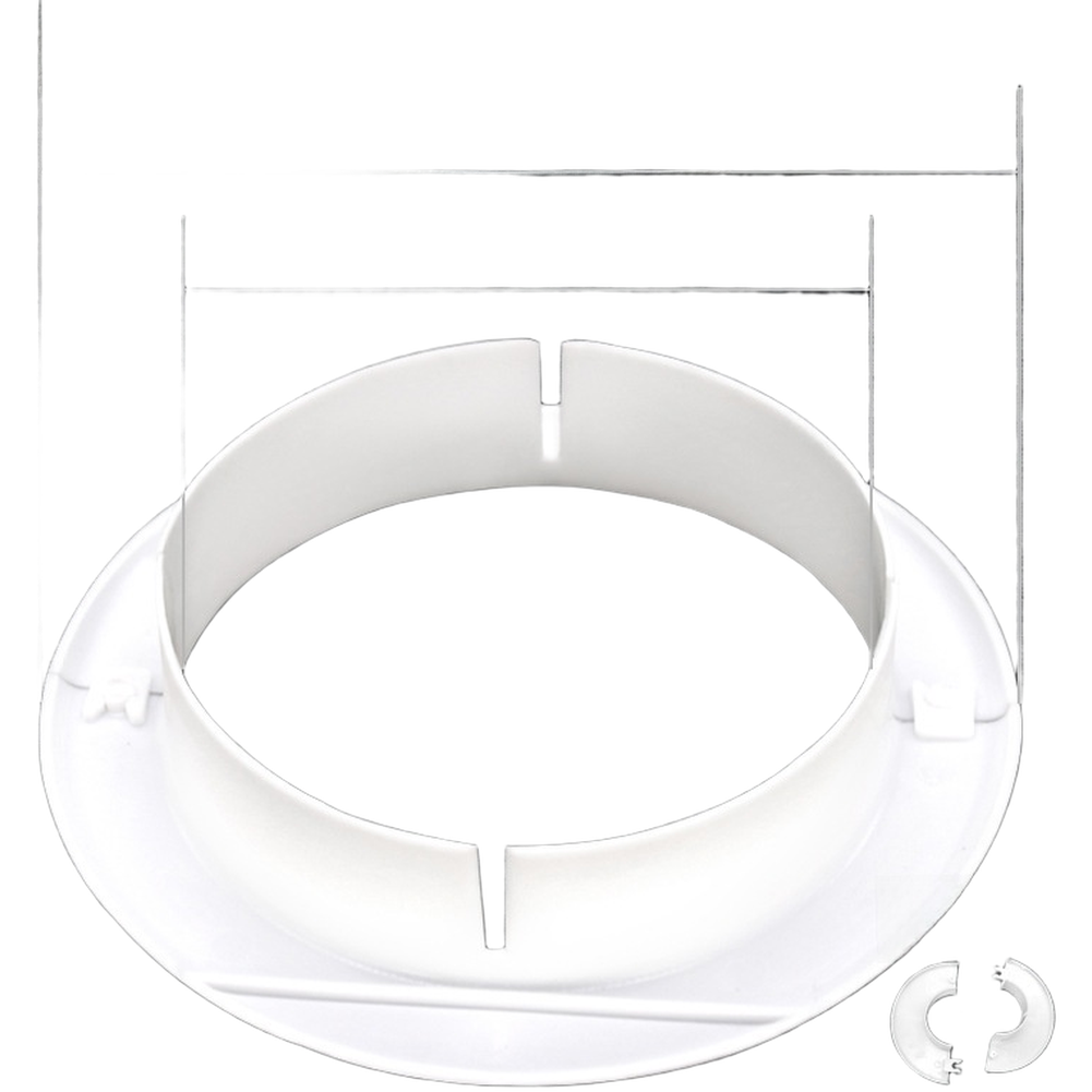PP Wall Hole Insert Split Design for HVFor AC Pipes 34mm to 170mm White