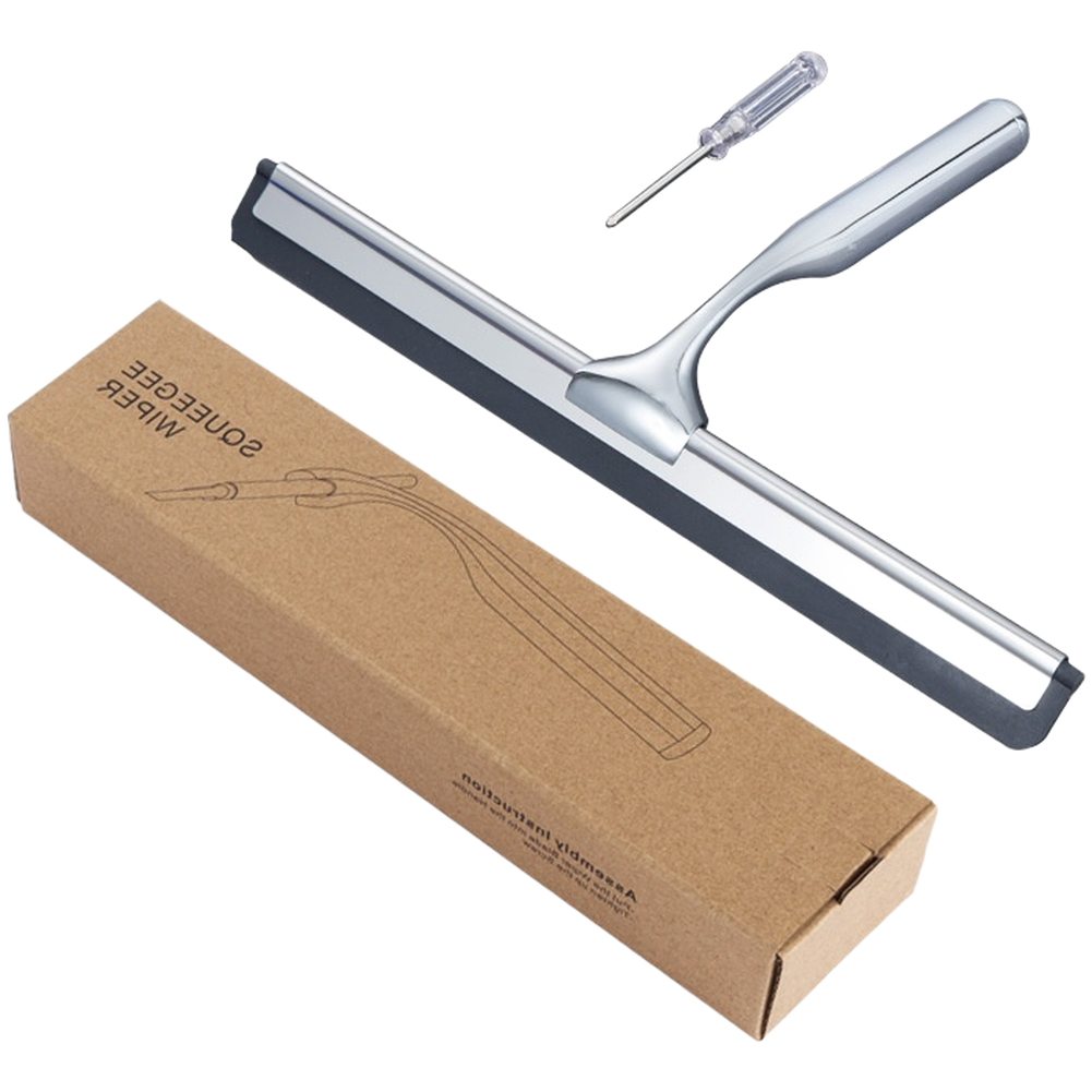 Stainless Steel Glass Wiper with Hook for Windows Mirrors Smooth Surfaces
