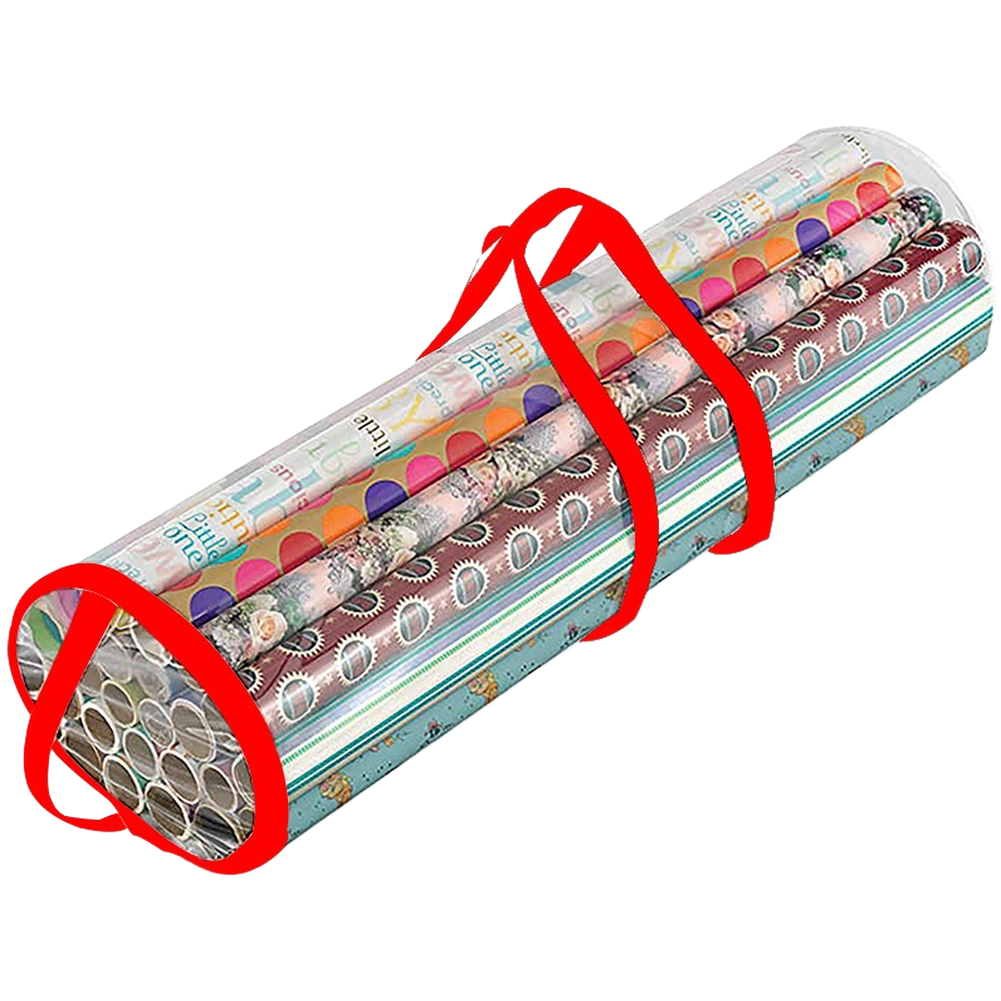 Red Black White Cylindrical PVC Polyester Storage Bag 100x20CM for Home Storage