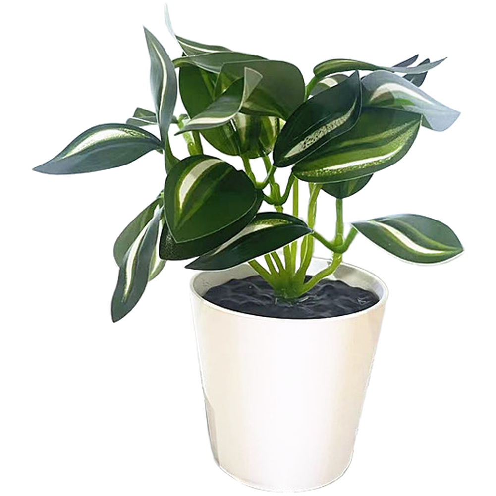 Small Artificial Potted Plant Simulation Greenery 12cm Plastic Cloth Desk Decor