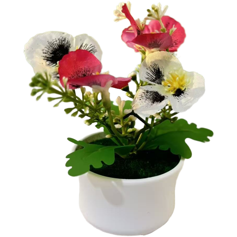 Realistic Artificial Phalaenopsis Orchid in Pot 12cm Height for Table Decor