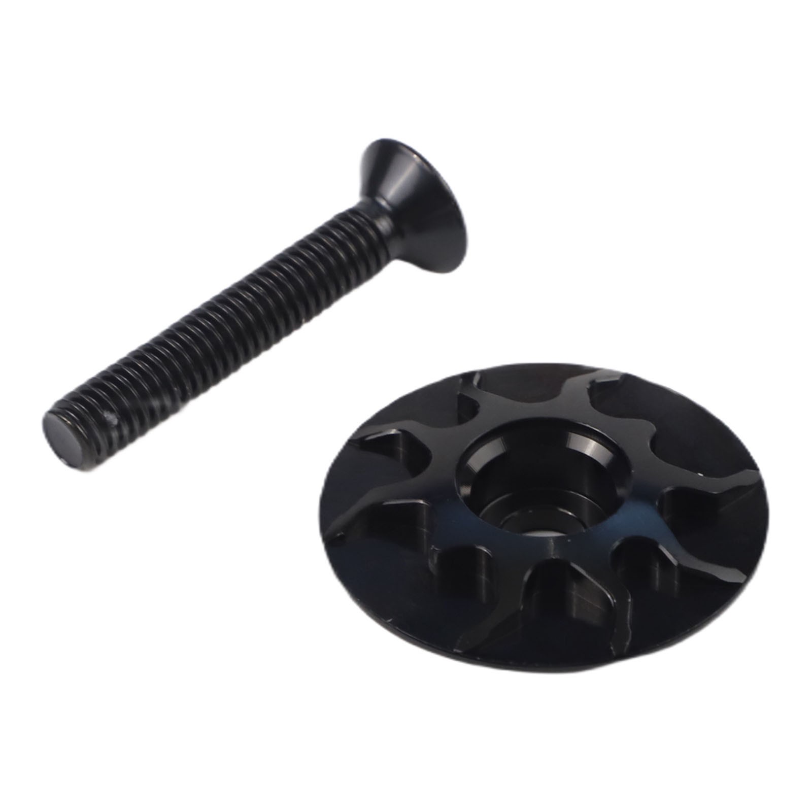 28 6mm Bike Stem Headset Top Cap Cover Aluminum Alloy with Stainless Steel Bolt