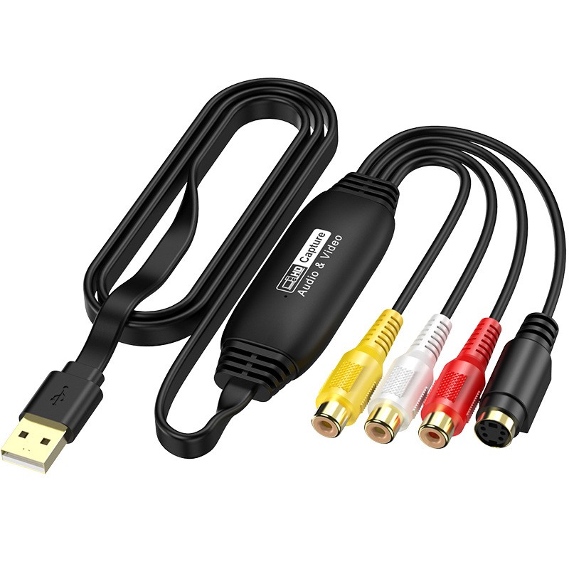 USB Video Capture Adapter CVBS to Digital for VCR For VHS Tape Archiving 720P