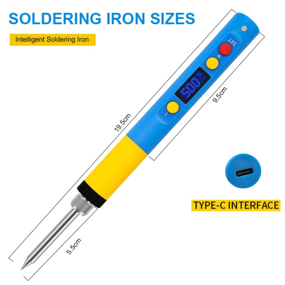 Type C PD/QC Compatible 65W Soldering Iron with LED Temperature Display