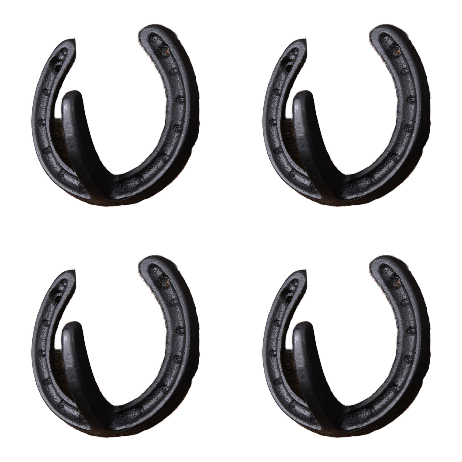 Rustic Black Cast Iron Horseshoe Wall Hook for Bedroom Closet Entryway