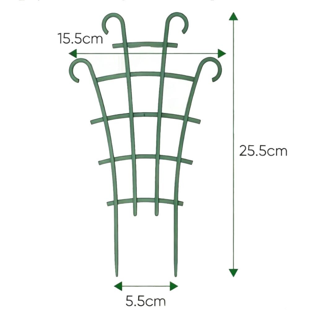 Plant Trellis for Indoor Outdoor Use Stackable Green Plastic 25.5 cm Tall