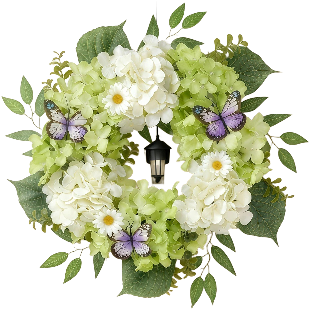 Silk Flower Wreath Hydrangea Wreath Door Decor Wall Decor Festive Floral Design