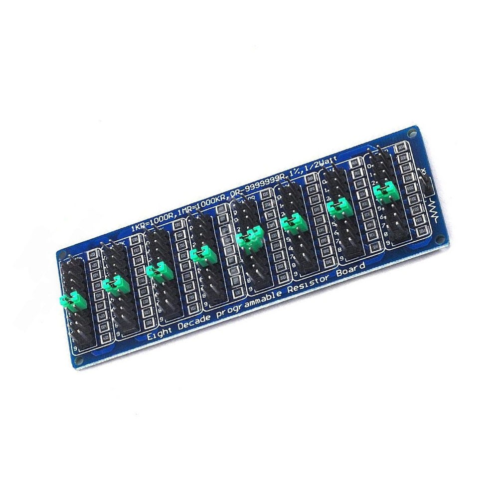 Electronic Experiment Resistor Board 0.1R Steps 128 x 36 mm Blue Green