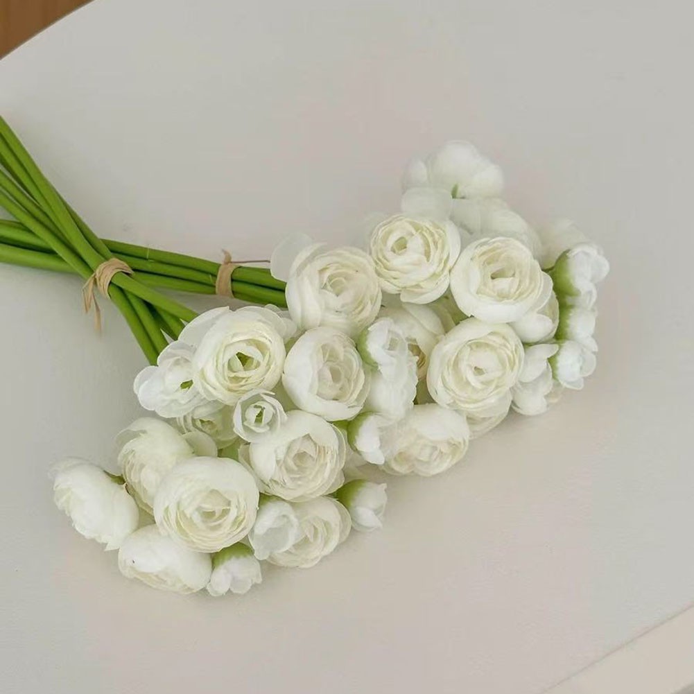 Ranunculus Artificial Flowers 24 pcs Bulk Faux Silk for Home Decoration