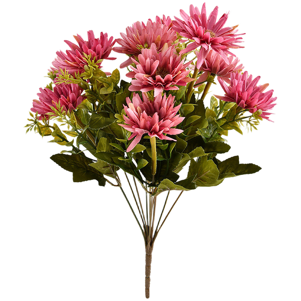 11-Piece Silk Chrysanthemum Flower Bouquet 41cm for Modern Interior Decoration