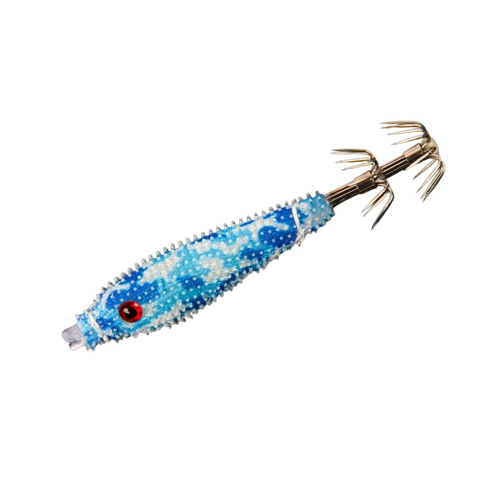 Soft Rubber Squid Jig Hook Floating Lure with Luminous Particles 45mm 3.4g