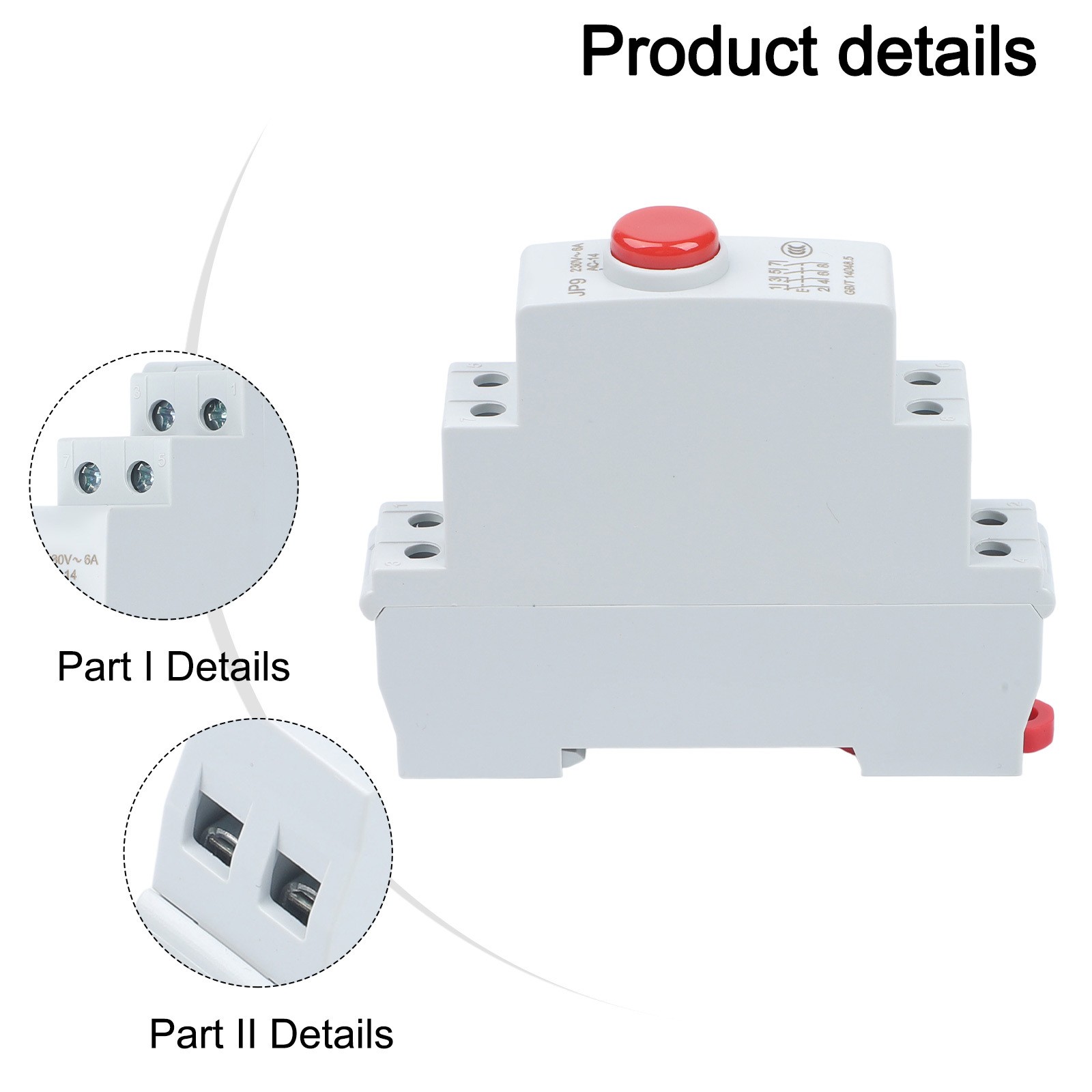 Practical Circuit Control DIN Rail Button Switch with Rated Voltage 24V