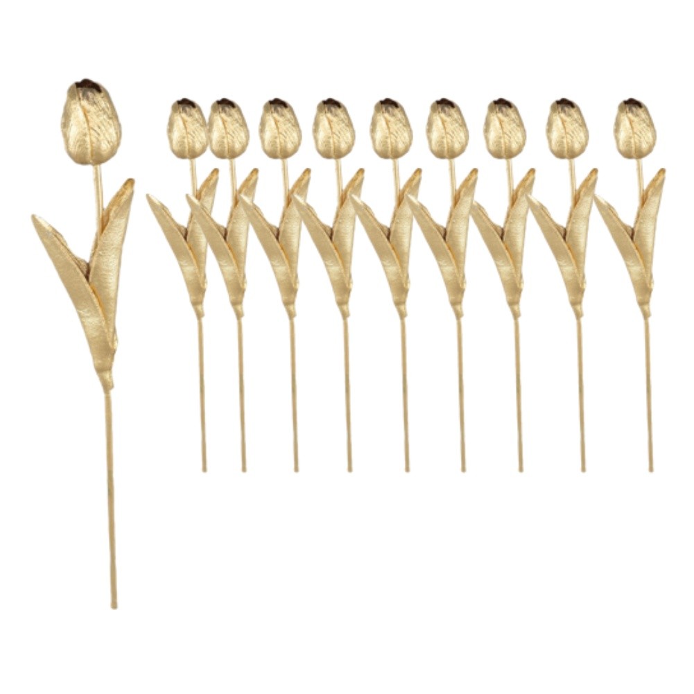 Luxury Look Artificial Tulips PU Plastic Iron Wire 34cm for Interior Decoration