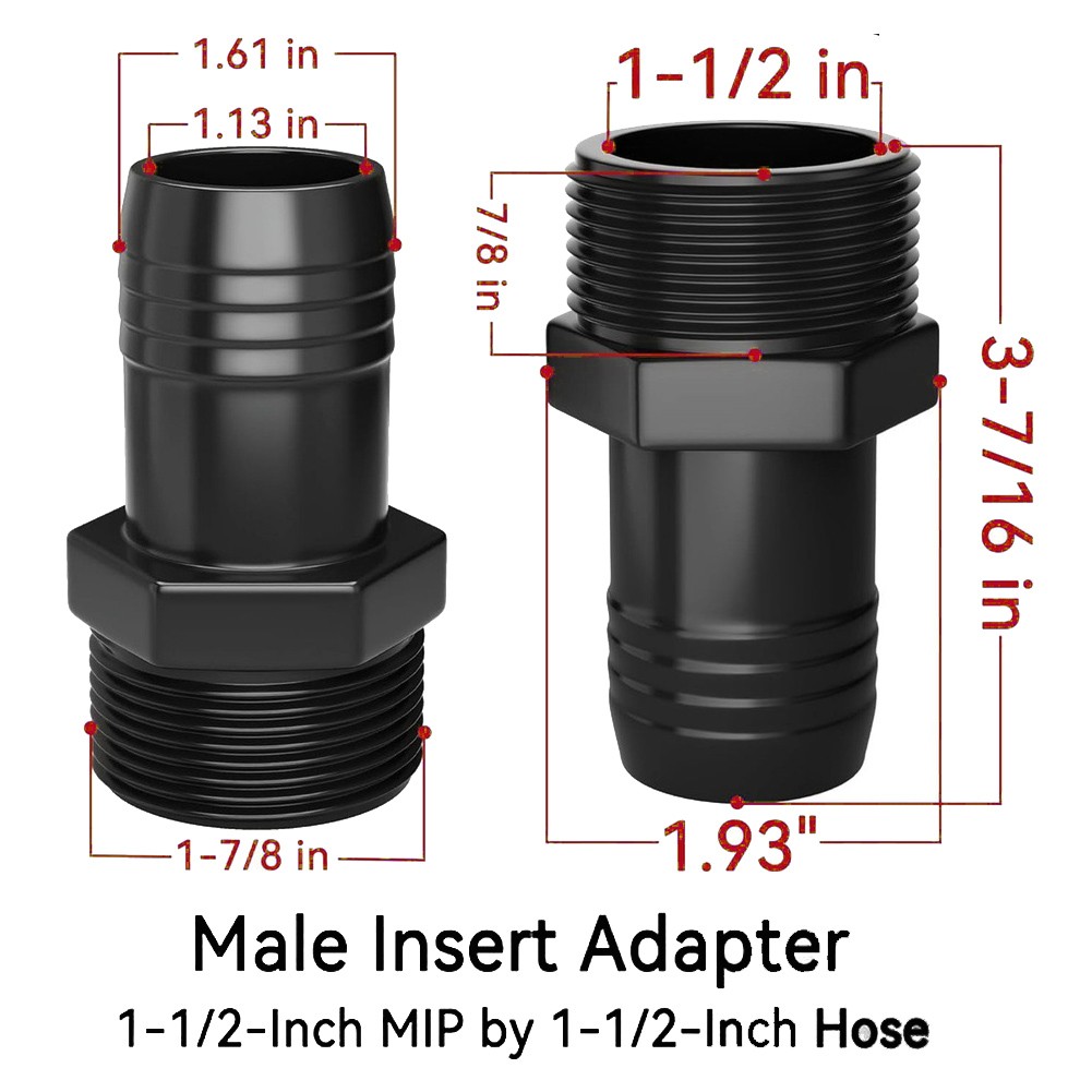 For Hayward SPX1091Z2 Pool Hose Adapter Compatible with 1.5 Inch Pump Hoses