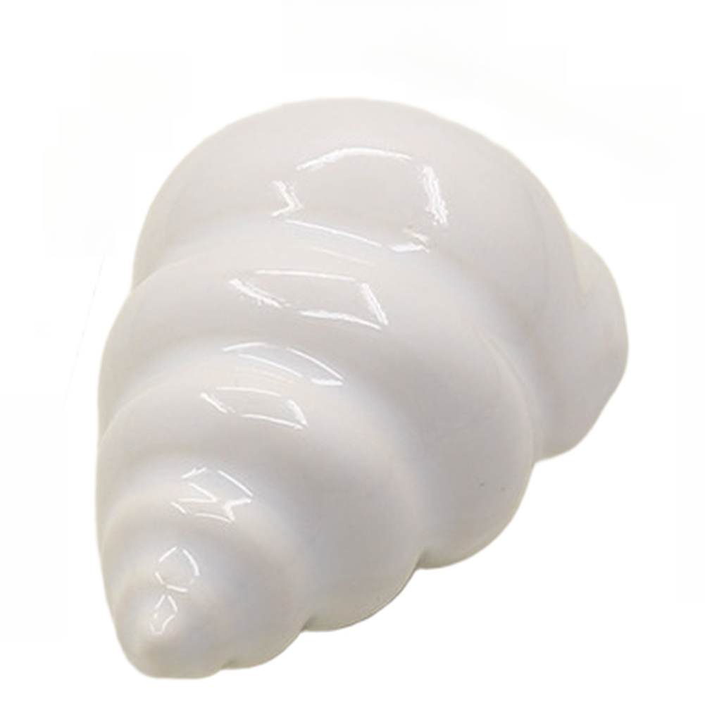 Pottery Conch Shaped Knob 4.8 3.2 3cm with Copper Backplate for Furniture Use