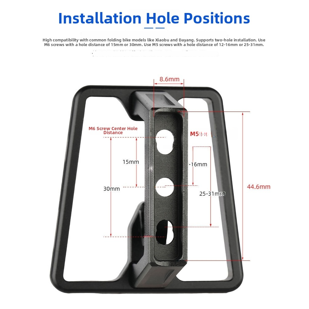 For Folding Bike Front Rack Mount Aluminum Bracket 3 Hole M5 M6 Compatibility