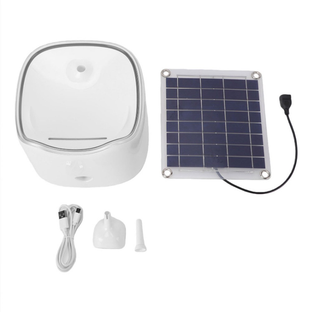 Solar Operated Pet Drinking Fountain for Cats Dogs Chickens No Battery Required