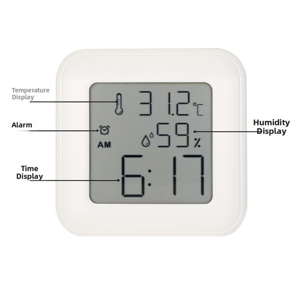 Digital Clock with Alarm Thermometer Hygrometer for Home Office Desk Setup