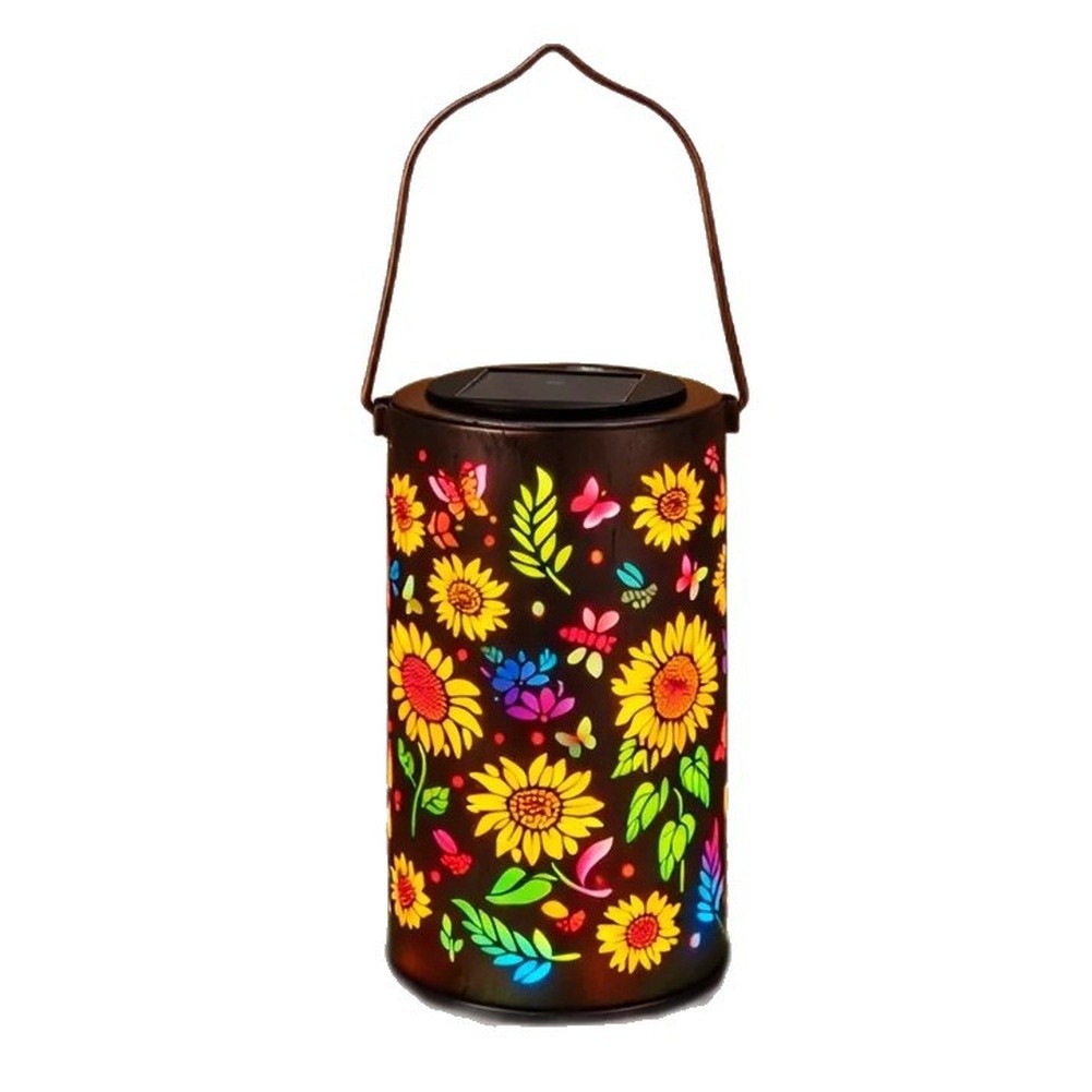 Outdoor Sunflower Solar Light Aluminum Construction Auto On at Dusk 10x10x18cm