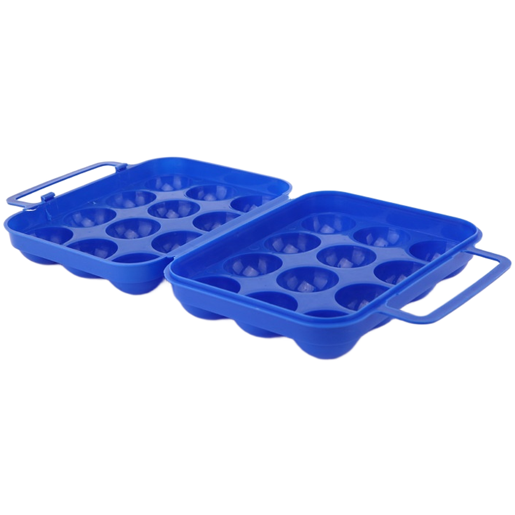 Foldable Egg Container for 12 Eggs with Carry Handles Lightweight PP Plastic