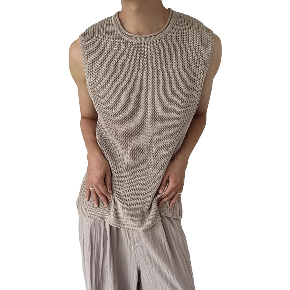 Casual Wear Daily Wear Men&rsquo;s Tank Top Knitted Vest Knitted Fabric O-neck Collar