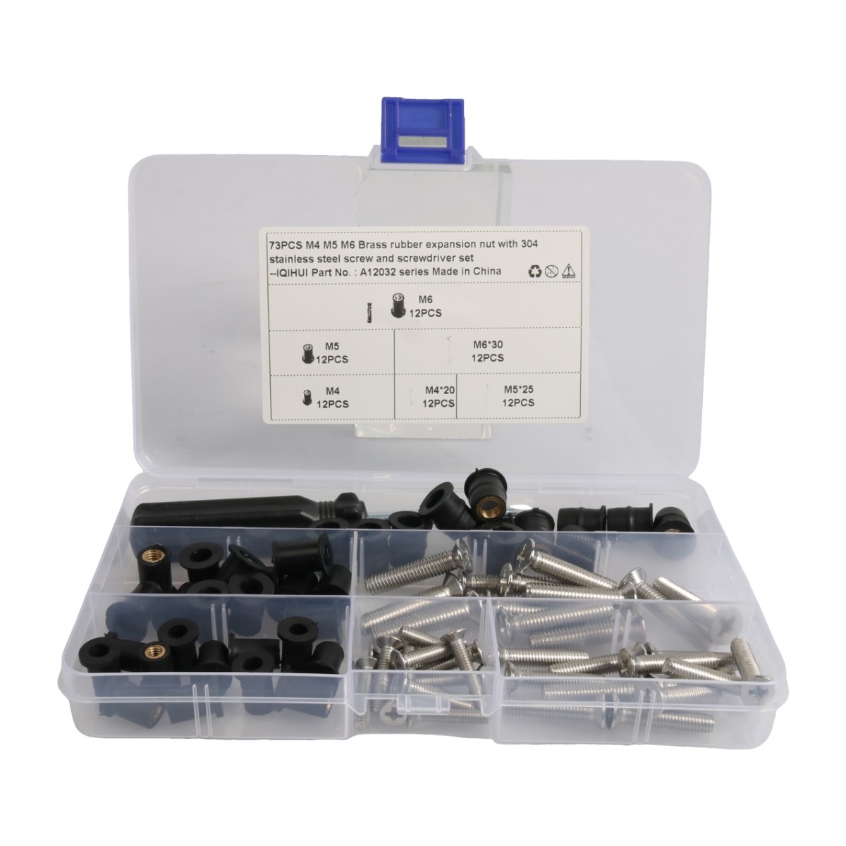 Chloroprene Rubber Brass Expansion Nut Kit 304 SS Screws for RV and Kayak