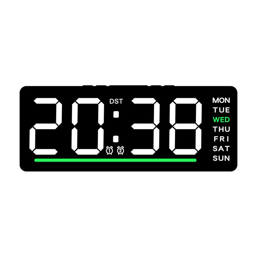 LED Digital Alarm Clock with Adjustable Brightness Two Alarms and Temp Sensor